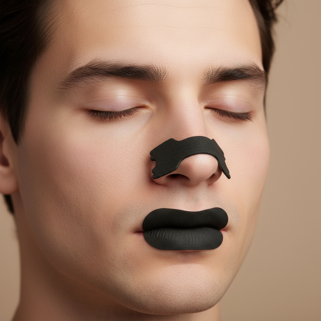 Male model close up correct strips